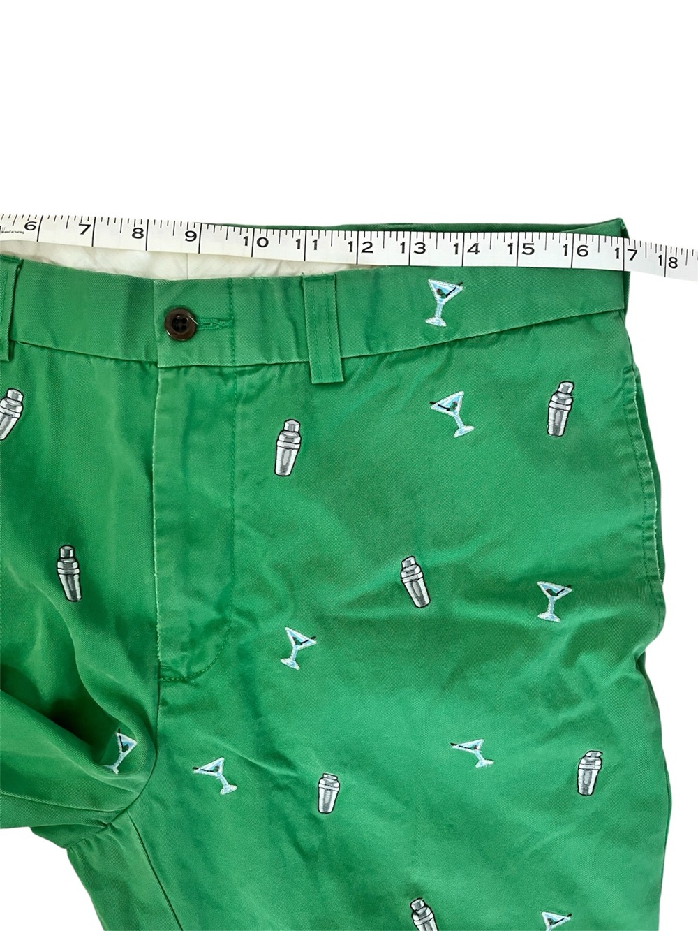 VTG 90s Polo Ralph Lauren Green Martini Shaker Embroidered Chino Pants 34x32 - Picture 13 of 14